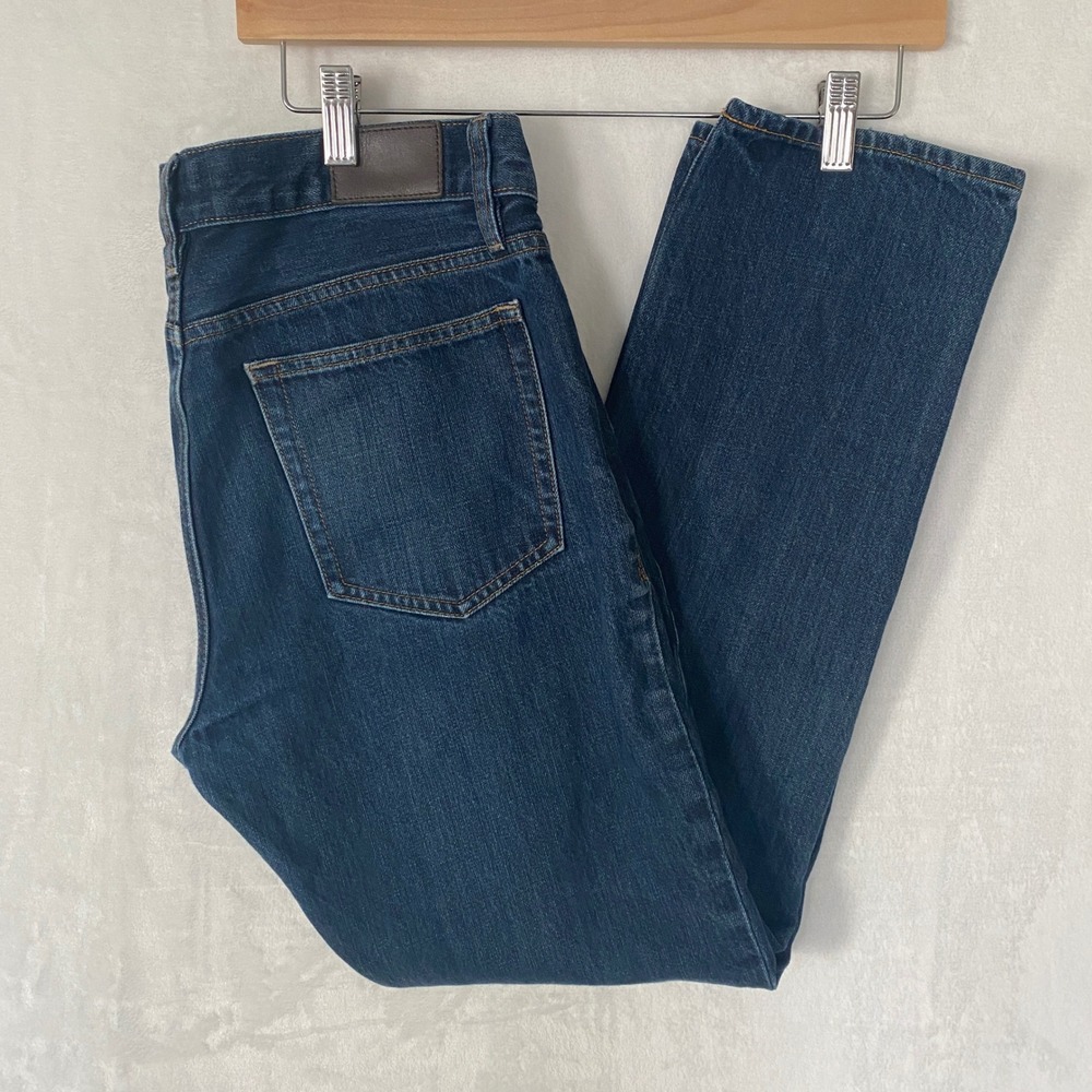 J Crew The Driggs Mens Jeans 31x30 Dark Wash Straight Leg Cotton Denim